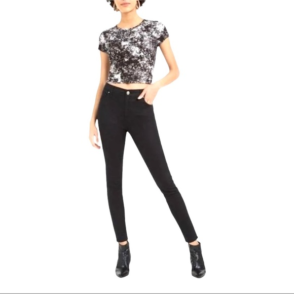 BAR III Skinny High Rise Jeans Pants Deep Black Zip Up 5 Pocket Stretch - Picture 12 of 12